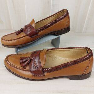 Allen Edmonds Maxfield Tassel Leather Loafers Men's 12 B Two Tone Brown 47713